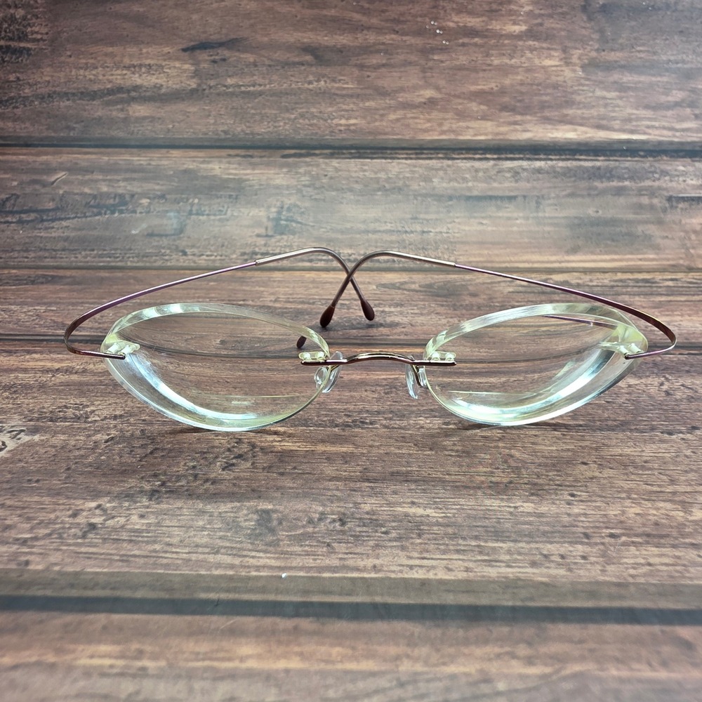 Silhouette Vintage Rimless Cat Eye Eyeglasses Bronze Metal Austria